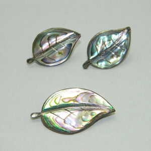 Alpaca Mark .925 Sterling Silver Abalone Leaf